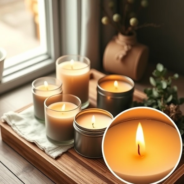 świece sojowe z drewnianym knotem