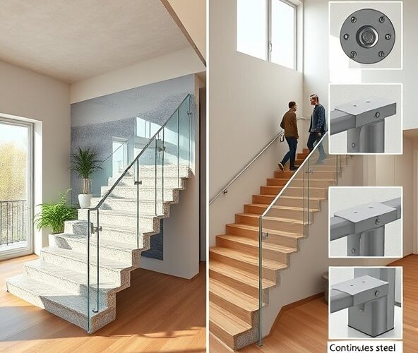 Balustrady szklane: mocowanie punktowe czy liniowe w mieszkaniu?