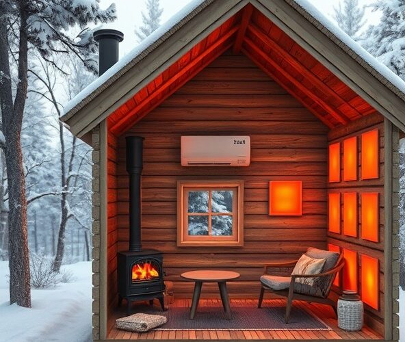 Koza, klimatyzator czy IR — co najtaniej ogrzeje domek drewniany 5×5?