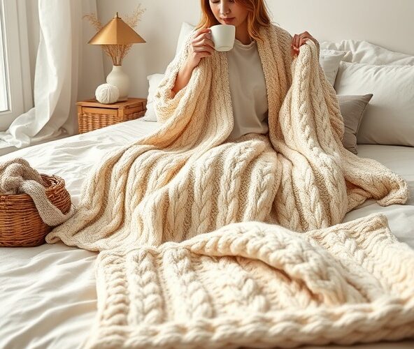 Jak fotografować kocyk dziany warkocz, by zwiększyć sprzedaż?