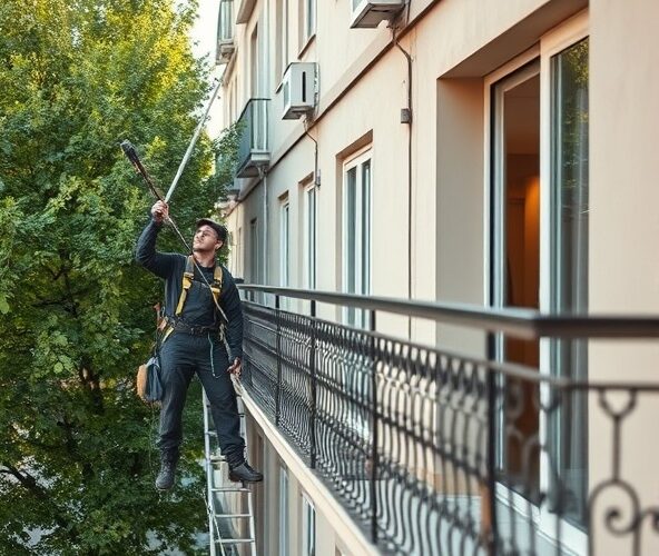 Czy abonament mycia okien na Żoliborzu obejmuje balustrady balkonów?