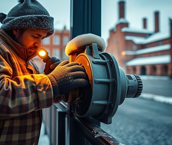 Jak zabezpieczyć napęd do bramy przesuwnej w Łodzi przed mrozem?