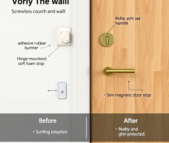 Jaki ogranicznik do drzwi bez wiercenia ochroni ścianę przy klamce?