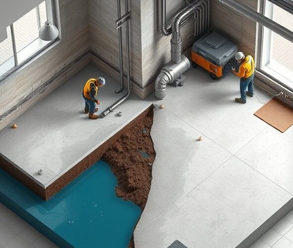 Czy osuszanie podposadzkowe po zalaniu jest konieczne przed klejeniem płytek?