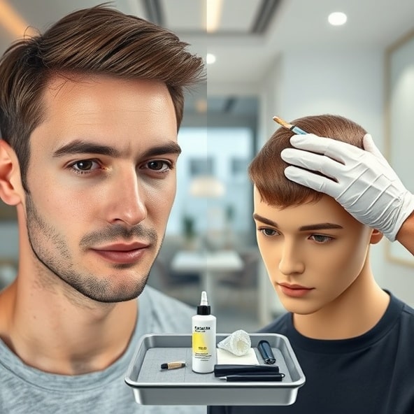 peruka męska przyklejana