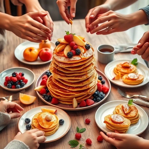 placuszki z jabłkami i owocami