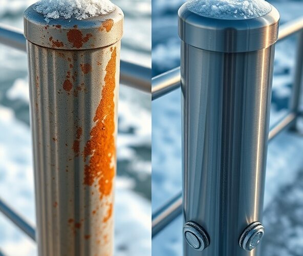 Jakie słupki do balustrady wybrać przy zasoleniu zimą, 304 czy 316L?