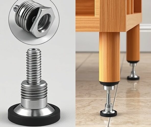 Która stopka meblowa M8 ustabilizuje regał na krzywej posadzce?