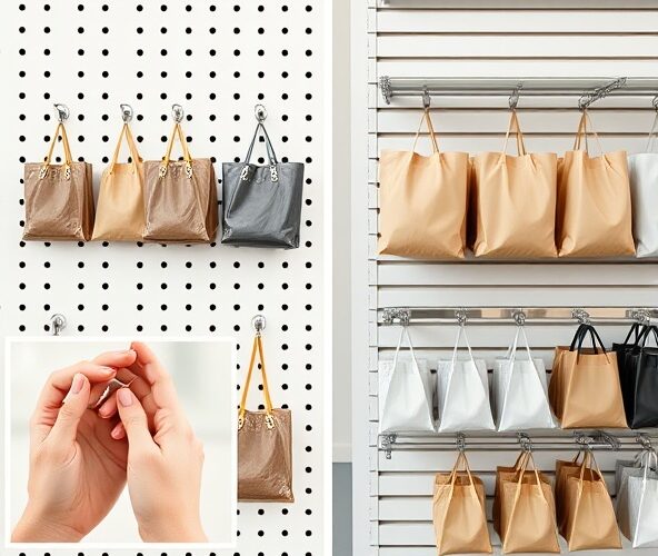 Ścianka perforowana czy listwy sklepowe pod torebki z eurozawieszką?