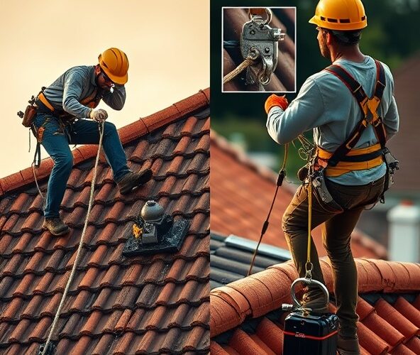 Czy urządzenia samohamowne lepiej chronią na stromym dachu niż liny?