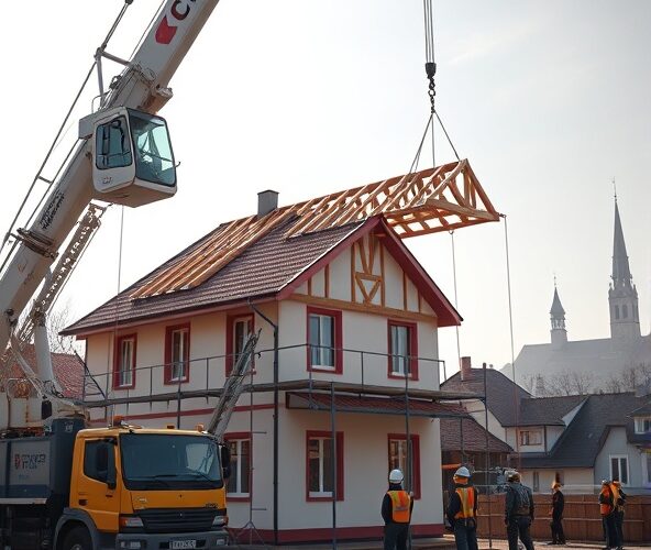 Jak wybrać usługi dźwigowe w Tarnowskich Górach do montażu dachu?