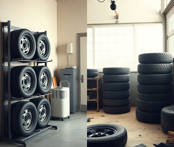 W jakiej pozycji przechowywać opony w garażu, by nie odkształcały?