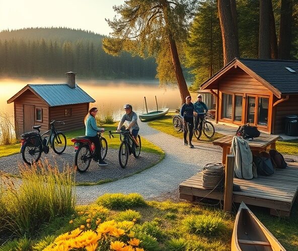 Gdzie w Olsztynku znaleźć noclegi nad jeziorem przyjazne rowerzystom?