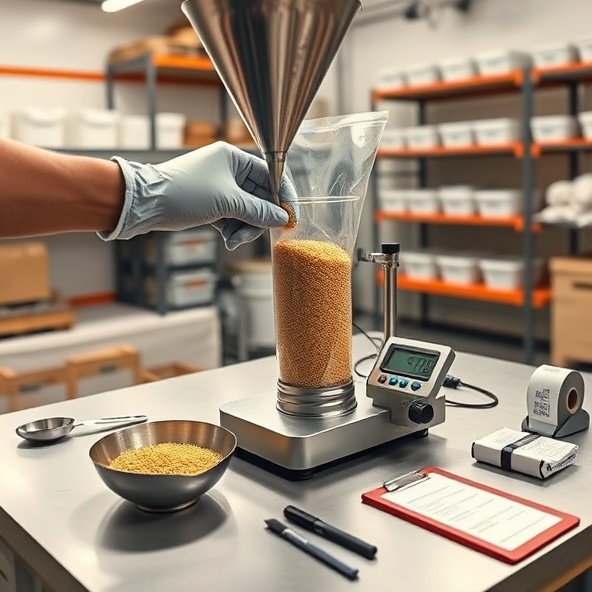 pakowanie ziarna w rękawy