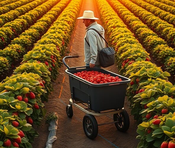 Jak zaplanować trasę wózka do zbioru truskawek, by oszczędzić czas?