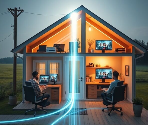 Czy światłowód w domku jednorodzinnym na wsi wystarczy do pracy zdalnej dwóch osób jednocześnie?