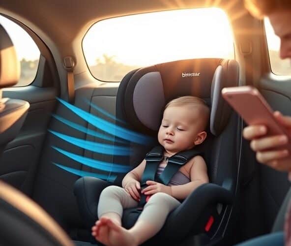 Czy Britax Römer Baby-Safe iSense ma czujnik temperatury i wentylację zapobiegającą przegrzaniu dziecka w upalne dni w aucie?