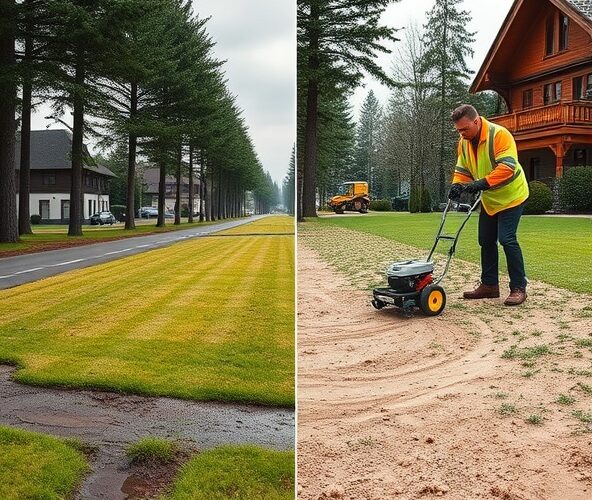 Czy piaskowanie trawników w Podkowie Leśnej zapobiegnie kałużom?