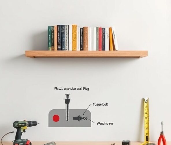 Jak dobrać kołki do 80 cm dębowej półki udźwigającej 25 kg książek?