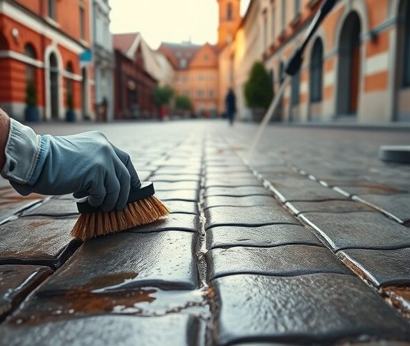 Jak usunąć plamy oleju z kostki brukowej we Wrocławiu?